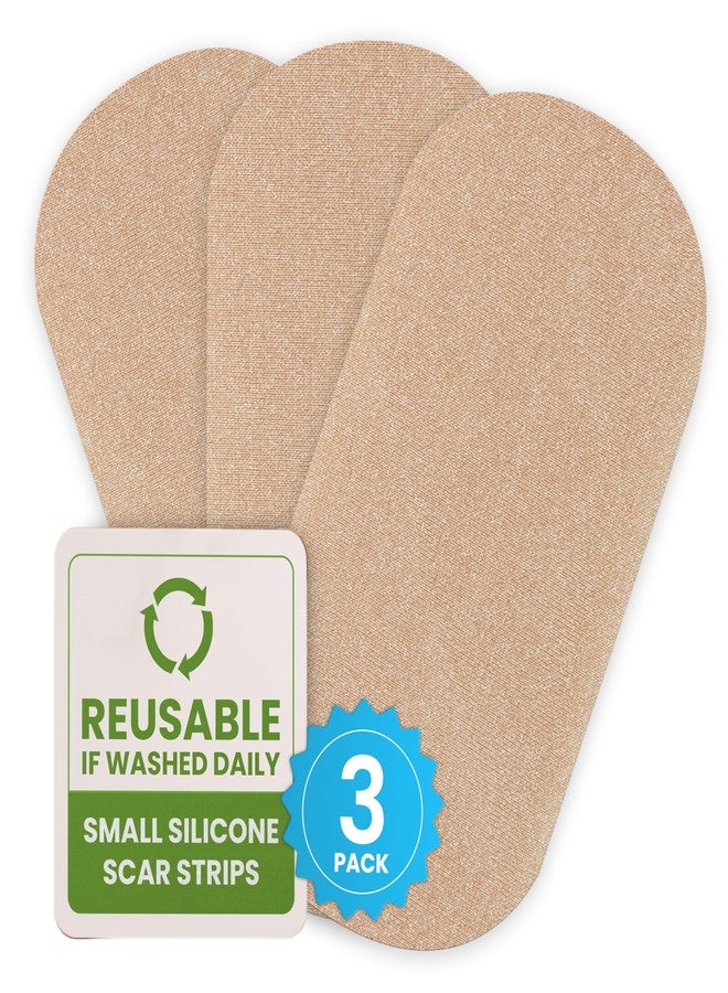 Epi-derm EpiDerm Silicone Gel Scar Small Strips - Premium Fabric-Lined Silicone Scar Sheets for Small Scars - Non-Medicated, Washable & Reusable Scar Tape - Gentle on All Skin Types - 3-Pack, Natural Tone - Image 1