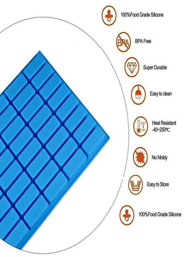 ميتي رين قالب سيليكون مستطيل الشكل من ميتي رين، 40 تجويفًا - قوالب صواني حلوى الكراميل، قوالب لشوكولاتة الترافل، والغاناش، والجيلي، والبرالين، وصينية مكعبات الثلج، والحلوى المطاطية (أزرق) - Image 5
