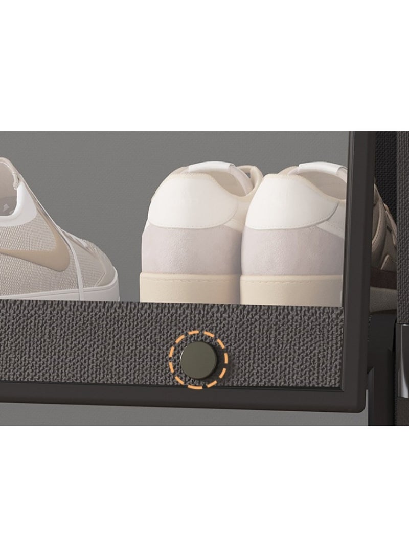 Arabest Flip-Drawers Shoe Rack Shoe Storage Cabinet Flip Down Shoe Storage Modern Shoe Cabinet Hallway Cupboard Storage Organiser Footwear Stand Rack Standing Shoe Organizer For Hallway(Black,71*64cm - Image 2