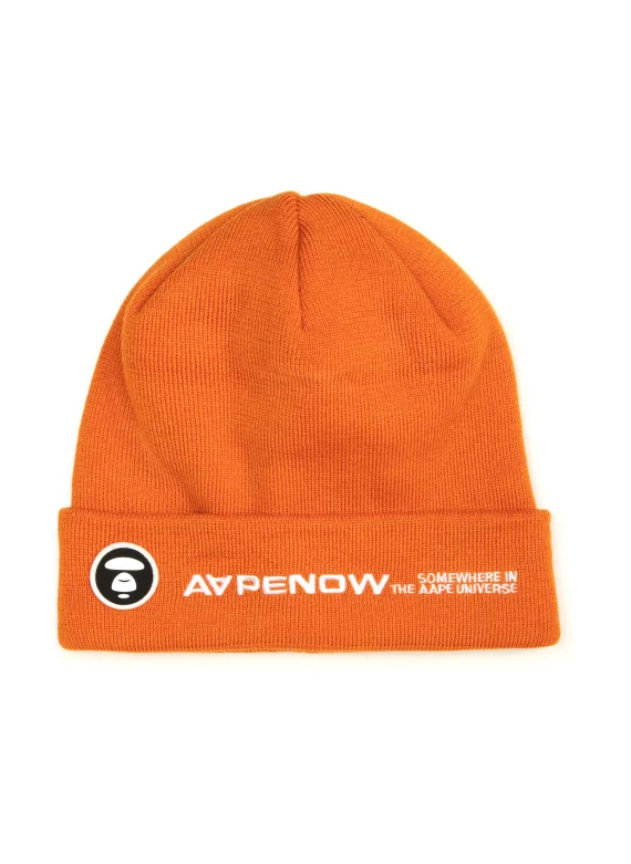 AAPE AAPENOW moonface logo beanie