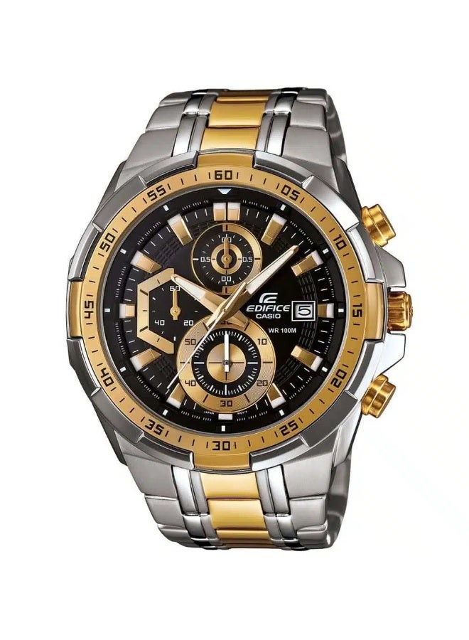 Casio Casio Edifice Chronograph Watch for Men – Black Dial with Two-Tone Silver & Gold Stainless Steel Strap (EFR539SG-1A) - Image 1