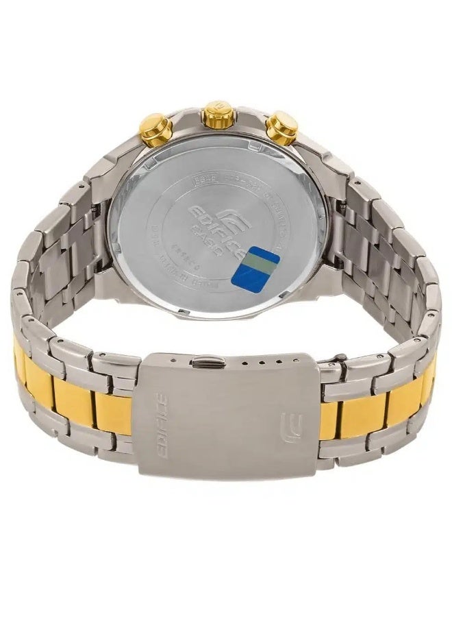 Casio Casio Edifice Chronograph Watch for Men – Black Dial with Two-Tone Silver & Gold Stainless Steel Strap (EFR539SG-1A) - Image 3