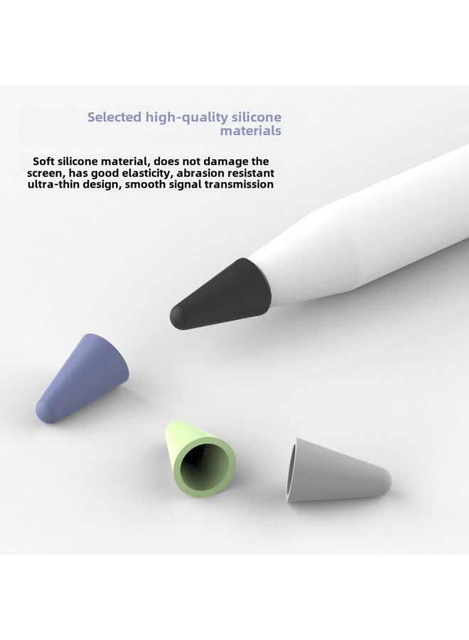 Apple Pen Tip Cover For Apple Pencil Pen Tip Silicone Protective Cover Stylus Non-slip Wear-resistant Pen Tip Shell-Color:Lavender Gray-(one Nude, Bulk, No Opp Bag)-Applicable Model:apple Pencil1/2 Universal Pen Case - Image 3