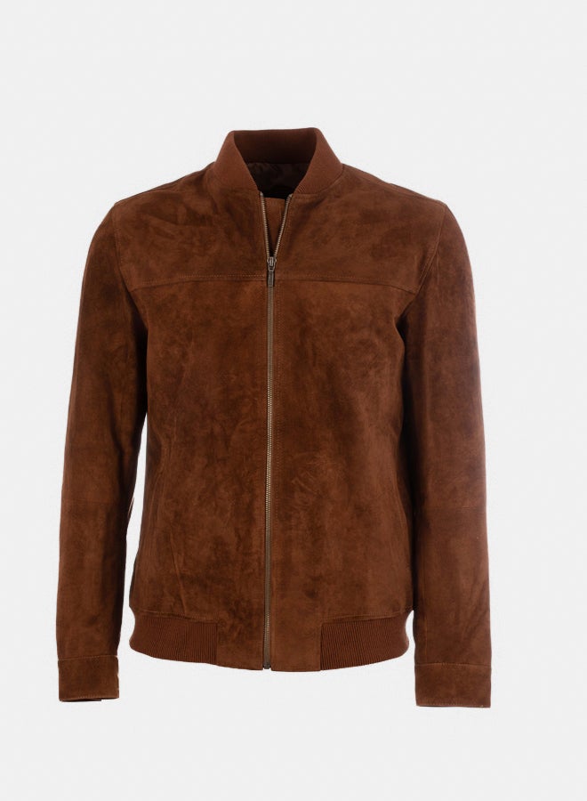 Dare Men Suede Genuine Leather Jacket - Brown 