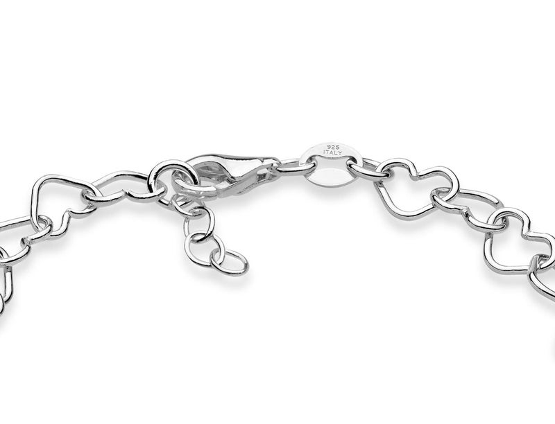 Miabella 925 Sterling Silver Italian 5mm Heart Link Chain Bracelet for Women, Made in Italy (Length 6.5 Inches) - Image 2