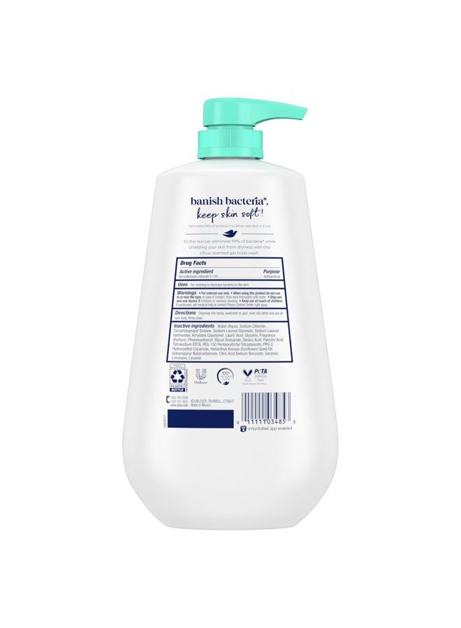 Dove Body Wash with Pump Antibacterial For All Skin Types Protects from Dryness 30.6 oz - Image 2