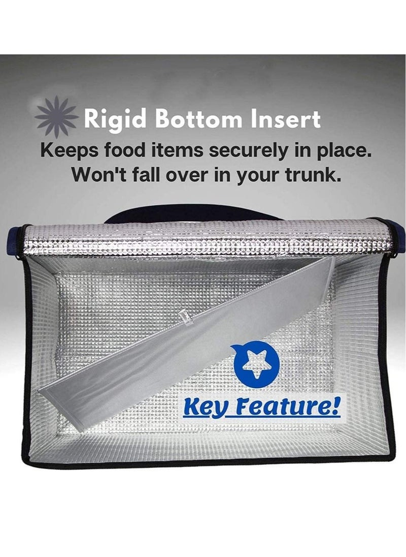 Excefore - Lunch Delivery Bag Large, Insulated Shopping Bag, Reusable Cool Bag, Food Cooler Bag, Washable, Reinforced Bottom and Handles, Insulated Grocery Bags for Hot Or Cold Food(Grey) - Image 1