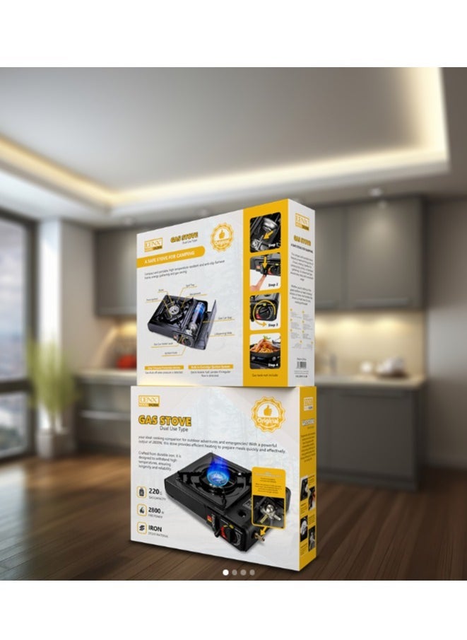 Denx Gas Stove Dual Use Type, Portable For Trips And Camping | 2.8 Kw | 220 Gas Capacity - Image 5