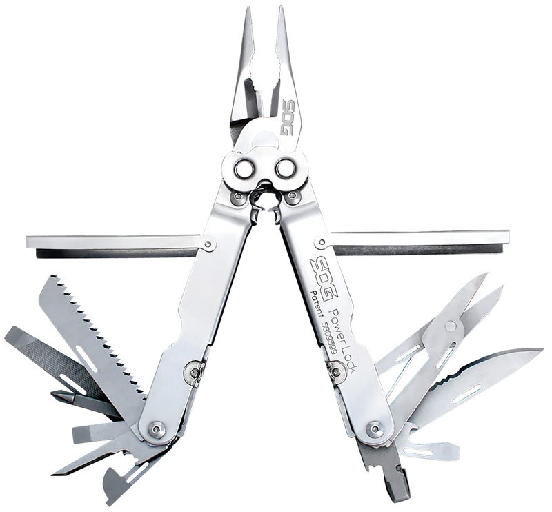 SOG Powerlock Heavy Duty 18 Multitool Pliers with Ballistic Nylon Sheath (Satin) - Image 1