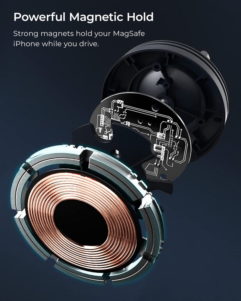 iOttie Velox Mini MagSafe Compatible Air Vent Car Mount in Midnight Blue with Wireless Charging. Compatible with MagSafe iPhones Including iPhone 12/13/14/15/16/17 Series (Car Charger Included) - Image 4