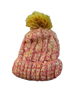 The winter ice cap is made of durable, high-quality wool threads. It is lined from the inside in a way that makes you feel warm in a wonderful way. It is equipped with a ball of wonderful wool threads(Red-yellow)