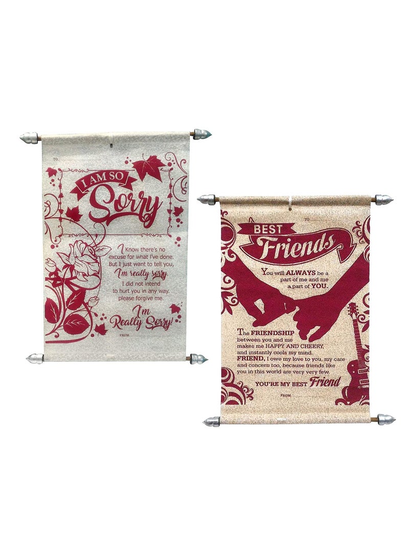 Saugat Traders Saugat Traders Friendship Day Gift Combo - Sorry and Best Friends Scroll Card with Friends Sister Brother Bestie  - Image 1