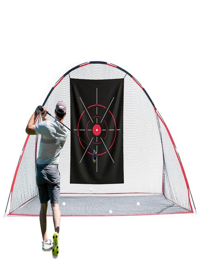 WishDirect Golf Net, 10 X 7 Ft Foldable Golf Practice Net with Tear-Resistant Target Cloth and Side Barriers for Home Backyard Garage Practising Training Driving Chipping Swing (Free Carrying Bag) - Image 1