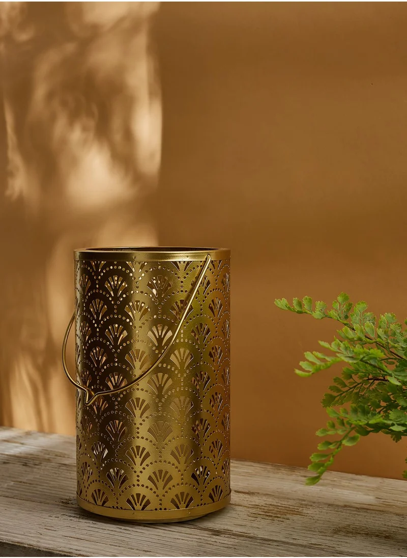 Noire Edit 16.2Cm Metal Candle Holders With Handle Gold In Mail Order Packaging