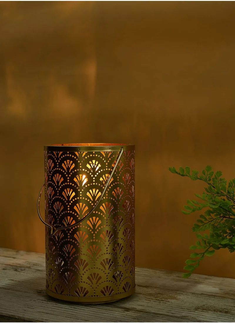 Noire Edit 16.2Cm Metal Candle Holders With Handle Gold In Mail Order Packaging