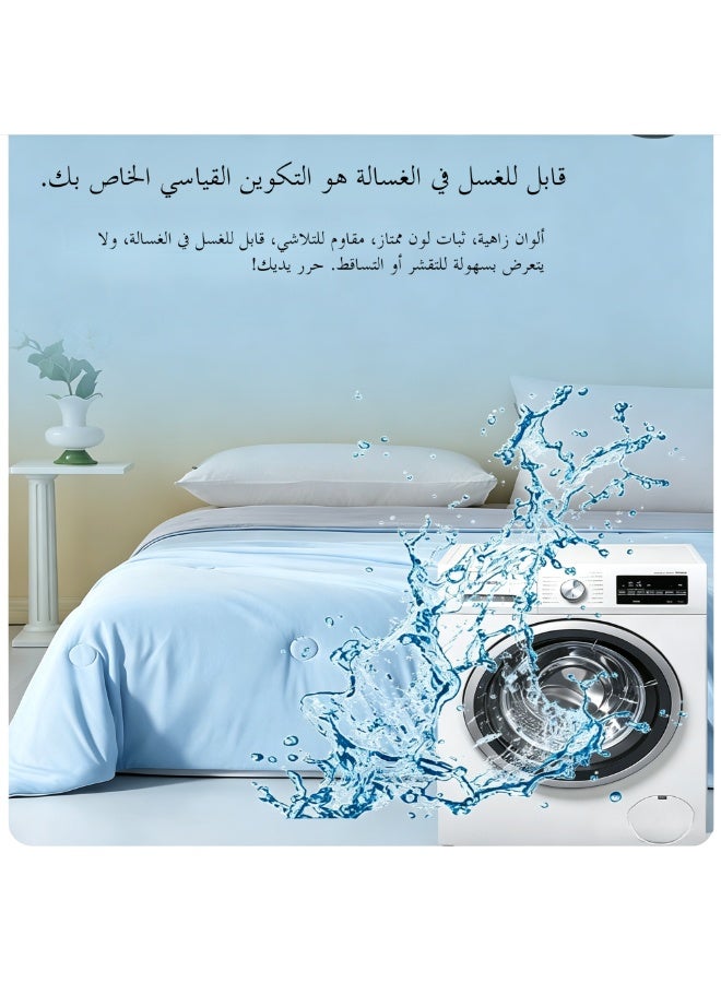 Cooling Ice Silk Summer Quilt 230cm x 200cm, Machine Washable Breathable Lightweight Air Conditioner Comforter, Double Side Cold Touch Blanket For Bedroom Hot Sleepers - Image 5