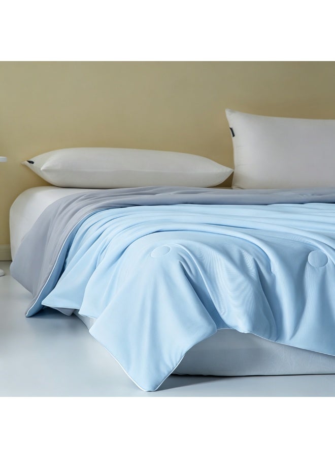 Cooling Ice Silk Summer Quilt 230cm x 200cm, Machine Washable Breathable Lightweight Air Conditioner Comforter, Double Side Cold Touch Blanket For Bedroom Hot Sleepers - Image 2