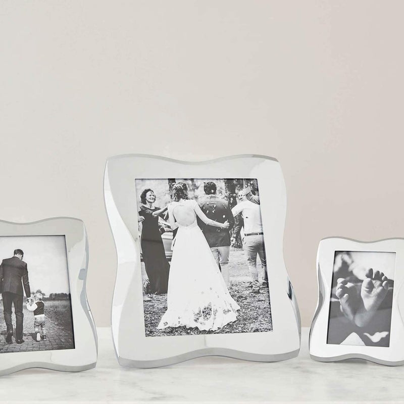 Nambe Nambe Bella Picture Frame  5"" x 7"" | Photo Frame with Tempered Glass | Vintage and Contemporary Design | Tabletop Display Family  Friends  Wedding Gift  Home Office D?cor | Chrome Plate and Glass - Image 5