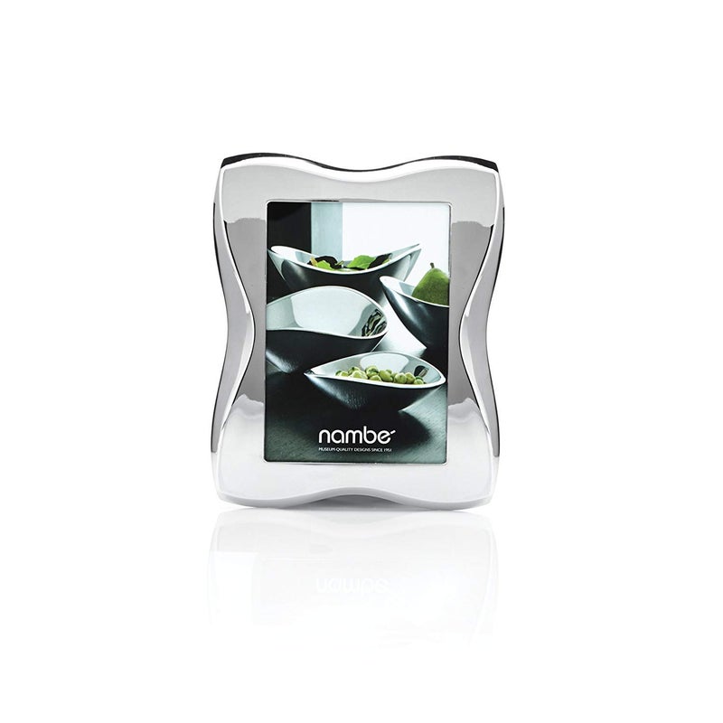 Nambe Nambe Bella Picture Frame  5"" x 7"" | Photo Frame with Tempered Glass | Vintage and Contemporary Design | Tabletop Display Family  Friends  Wedding Gift  Home Office D?cor | Chrome Plate and Glass - Image 1