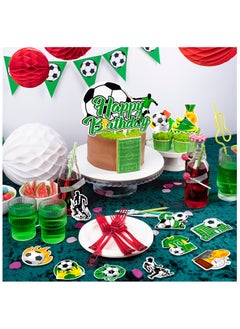 FRUITFUL PARTY Soccer Cake Topper, 13pcs Soccer Cake Decorations Set - Soccer Cupcake Toppers + Soccer Ball Cake Topper/Soccer Birthday Cake Topper, Soccer Party Cake Topper for Soccer Birthday Party Decorations  - Image 4