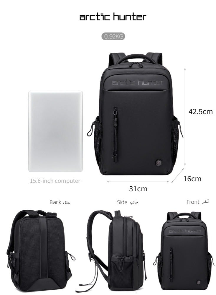 ARCTIC HUNTER Casual Daily Laptop Backpack, Durable College School Bag with Laptop and Tablet Compartment for Men, Black  - Image 3