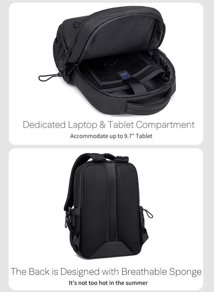 ARCTIC HUNTER Casual Daily Laptop Backpack, Durable College School Bag with Laptop and Tablet Compartment for Men, Black  - Image 5