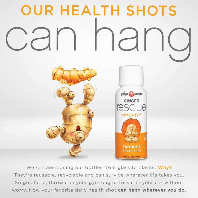 The Ginger People Ginger Rescue Turmeric Ginger Shots by The Ginger People - Immunity Boosting Dietary Supplement, 2 Fl Oz (Pack of 12) - Image 5