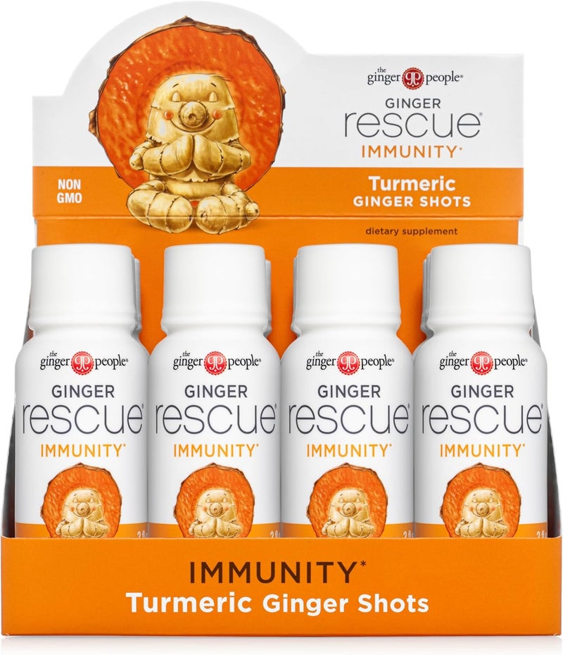 The Ginger People Ginger Rescue Turmeric Ginger Shots by The Ginger People - Immunity Boosting Dietary Supplement, 2 Fl Oz (Pack of 12) - Image 1