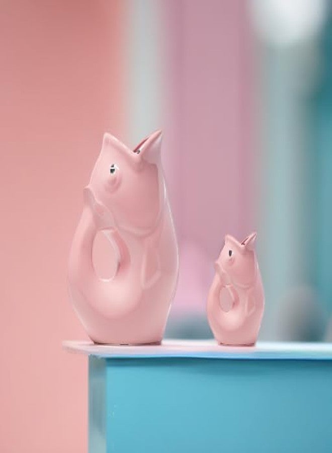 Gurgle Pot إبريقان على شكل سمكة من Gurgle Pot - طقم من قطعتين، لون وردي جميل. إبريق Gurgle Pot كبير وإبريق Gurgle Pot صغير - مثاليان معًا - Image 5