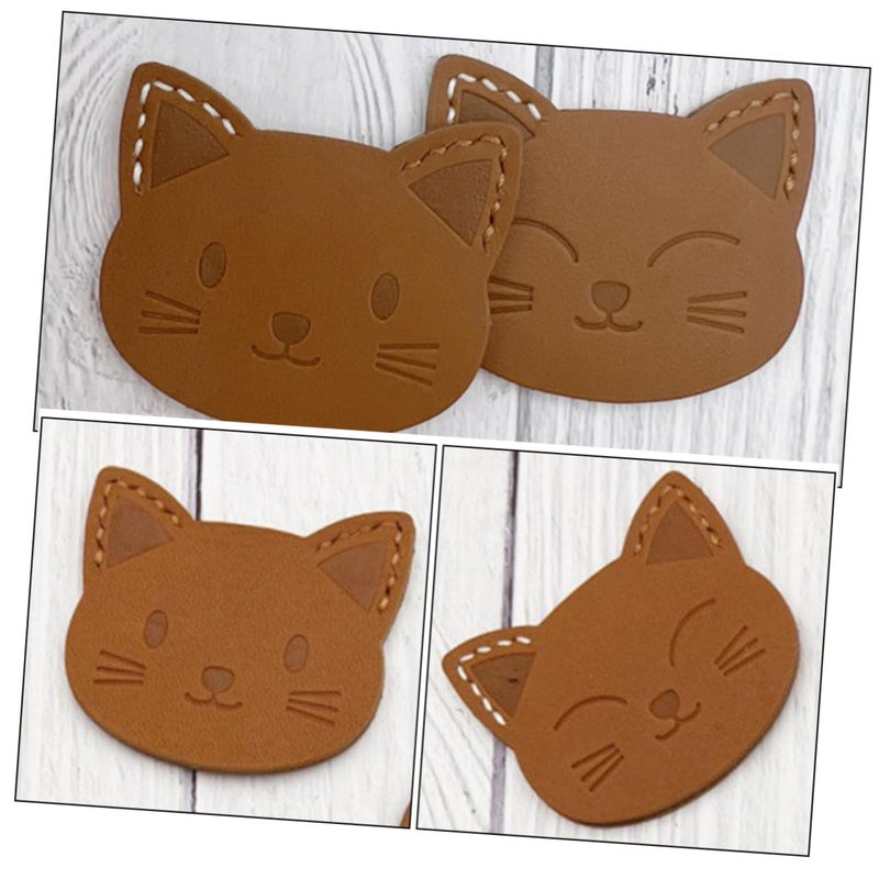 Cat Shaped Leather Bookmarks 2 Pack Cute Cartoon Page Markers For Reading Book Lovers - Image 5