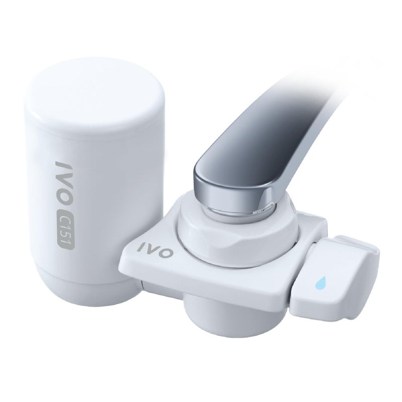 IVO IVO Tap Water Filter System for Standard Faucets – 4-Stages with NSF-Approved Microfiltration Technology – Removes Chlorine, Rust, Sediments and Microscopic Contaminants – Retains Healthy Minerals  - Image 1