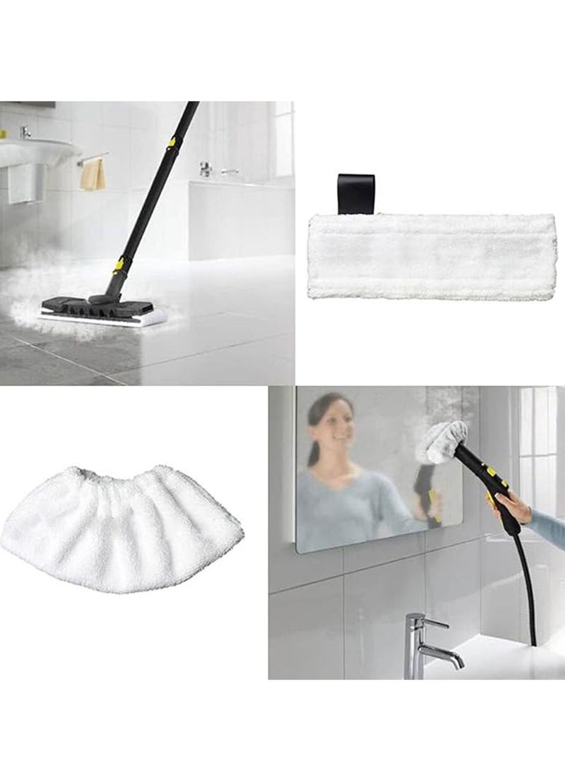 6 Piece Steam Mop Replacement Pads Compatible for Karcher SC Steam Cleaner Microfiber Mop Cloth Steam Pocket Mop Pads Set for SC Floor Nozzle SC2 SC3 SC4 SC5(3 Mop Cloth and 3 Cloth Cover),White.  - Image 3