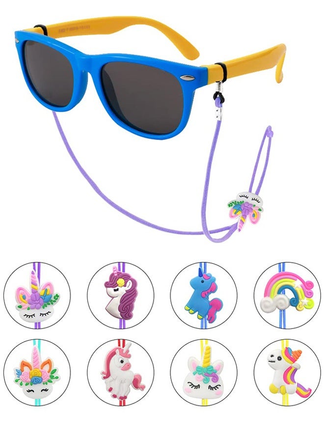 8 Pcs Kids Glasses Strap Unicorn Rainbow Adjuster Stretchy Eyeglass Strap Anti Glasses Falling Off Silicone Eyeglass Strap for Girls Boys Outdoor Play School Daily Use Home Leisure,Multicolor - Image 2