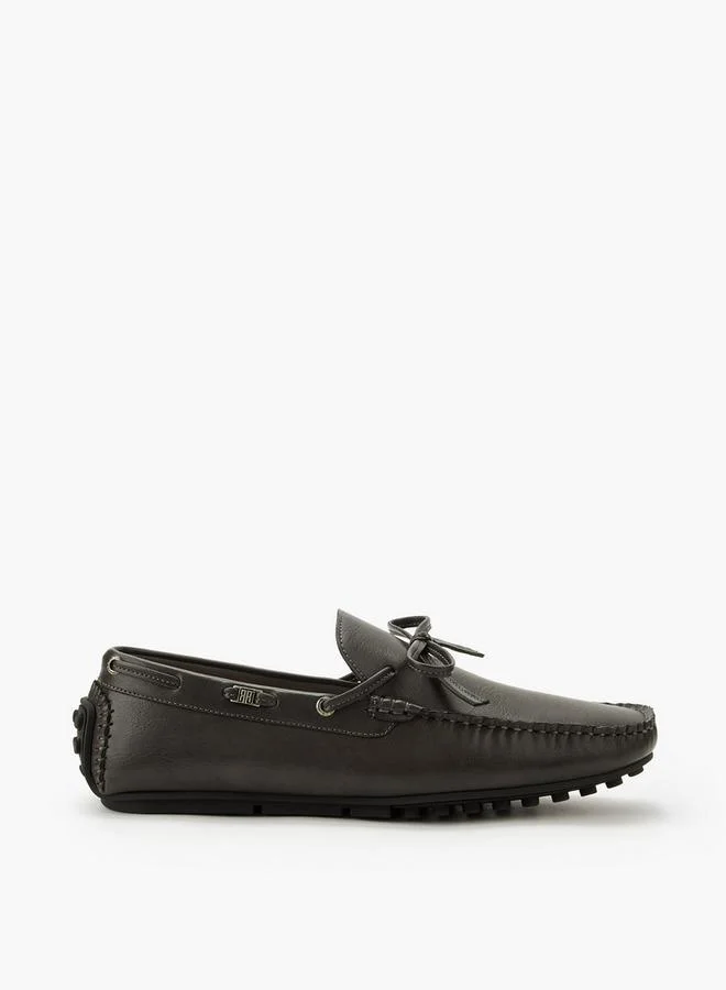 Renzo Ruganni GREY Men Bow Trim Slip-On Moccasins for Men | Best Price UAE
