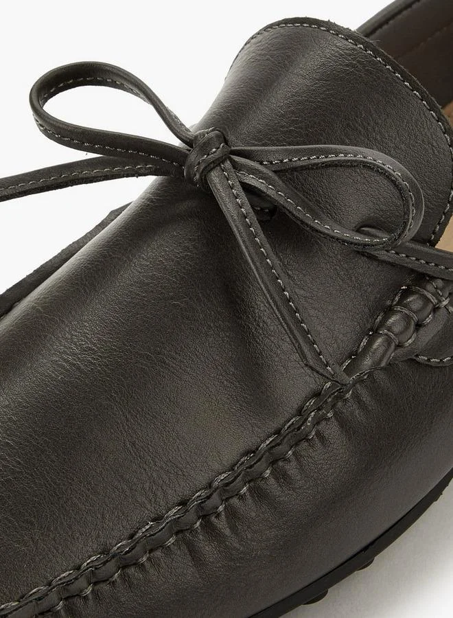 Renzo Ruganni GREY Men Bow Trim Slip-On Moccasins for Men | Best Price UAE