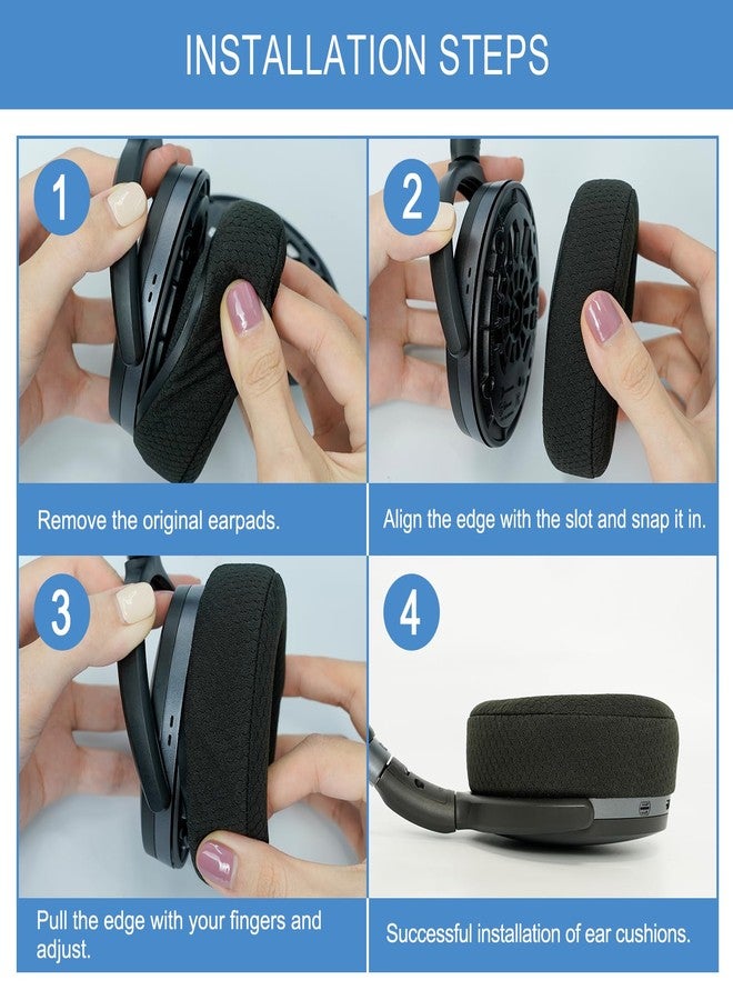 GEVO Replacement Ear Pads Cushion for Sennheiser HD 4.40BT, HD 4.50BT, HD 4.50BTNC, HD 4.50SE, HD 450, HD 450BT, Earpads for Sennheiser with Mesh Fabric,High-Density Softer Memory Foam,Black - Image 5