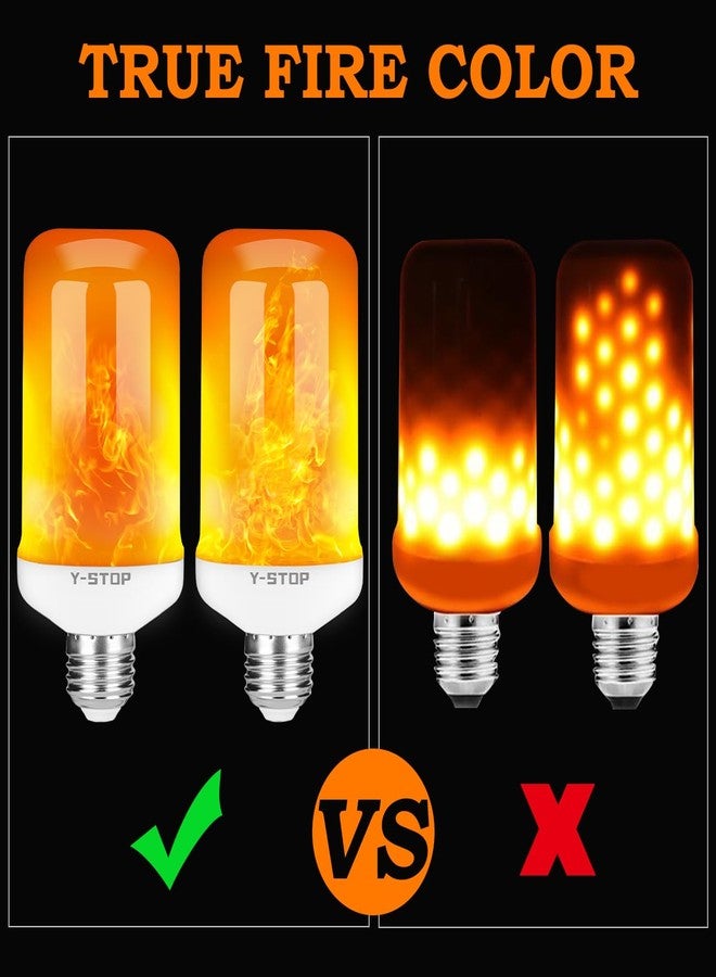 Y- STOP Y-STOP LED Flame Effect Light Bulb, Upgraded 4 Modes Inverted Effect Flickering Bulbs, E26 Base, for Halloween Christmas Decorations Outdoor Indoor Home Decor (White, 2 Pack) - Image 4