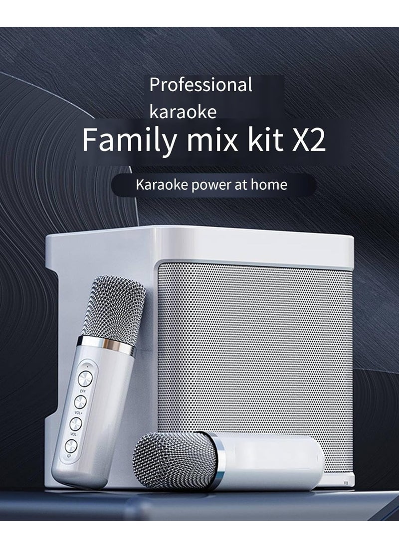ELTRAZONE Karaoke Machine with 2 Wireless Microphones – Portable Bluetooth PA Speaker with Echo & Vocal Cut, Supports TF, AUX-in, USB Flash Disk – Perfect for Indoor & Outdoor Parties, Family Karaoke Singing, & Entertainment  - Image 2