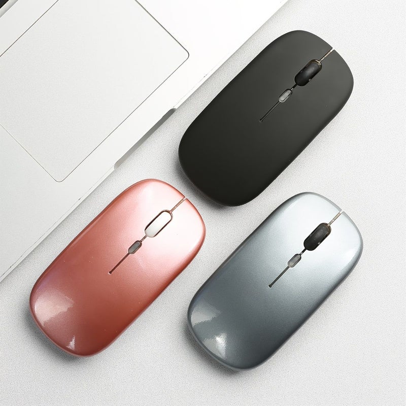 Wireless Bluetooth Mouse Ultra Thin Silent Computer Mouse With Noiseless Clicking Long Battery Life Portable Design Black Compatible With Laptops PCs Macbook - Image 5
