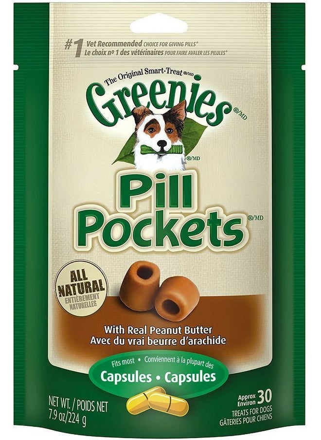 Greenies - Pill Pocket Dog Treats, Capsule, Peanut Butter, 7.9-oz. - Image 1