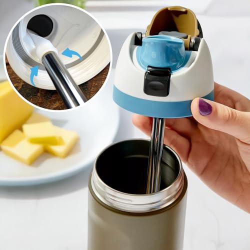 Esayendder Metal Replacement Straws for Owala Water Bottle 24 oz 32 oz, Reusable Stainless Steel Straws 6 PCS With 2 Cleaning Brush Compatible With Owala Water Bottle - Image 4