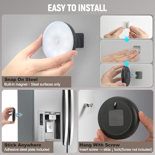 DWEPTU Motion Sensor Night Light 2 Pack LED Night Lights, Dusk to Dawn Motion Sensor for Bedroom, Bathroom, Toilet, Stairs, Kitchen, Hallway - Image 4