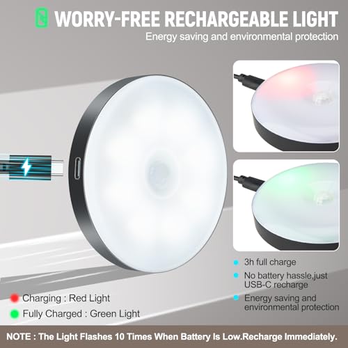 DWEPTU Motion Sensor Night Light 2 Pack LED Night Lights, Dusk to Dawn Motion Sensor for Bedroom, Bathroom, Toilet, Stairs, Kitchen, Hallway - Image 5
