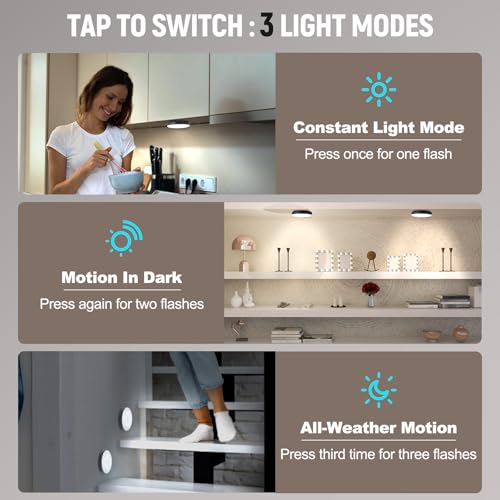 DWEPTU Motion Sensor Night Light 2 Pack LED Night Lights, Dusk to Dawn Motion Sensor for Bedroom, Bathroom, Toilet, Stairs, Kitchen, Hallway - Image 3