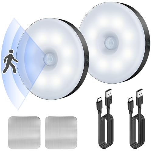 DWEPTU Motion Sensor Night Light 2 Pack LED Night Lights, Dusk to Dawn Motion Sensor for Bedroom, Bathroom, Toilet, Stairs, Kitchen, Hallway - Image 1