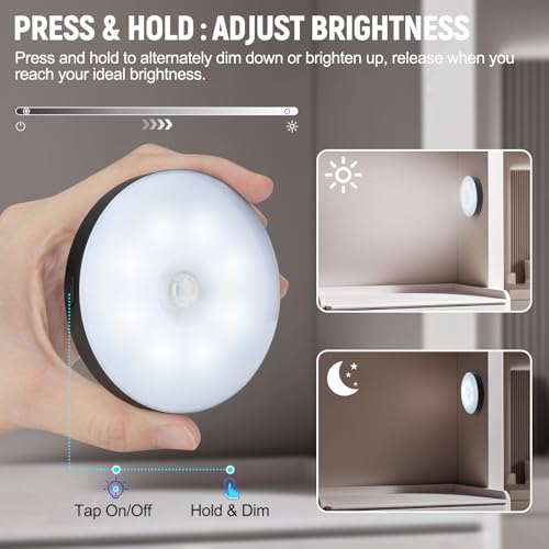 DWEPTU Motion Sensor Night Light 2 Pack LED Night Lights, Dusk to Dawn Motion Sensor for Bedroom, Bathroom, Toilet, Stairs, Kitchen, Hallway - Image 2