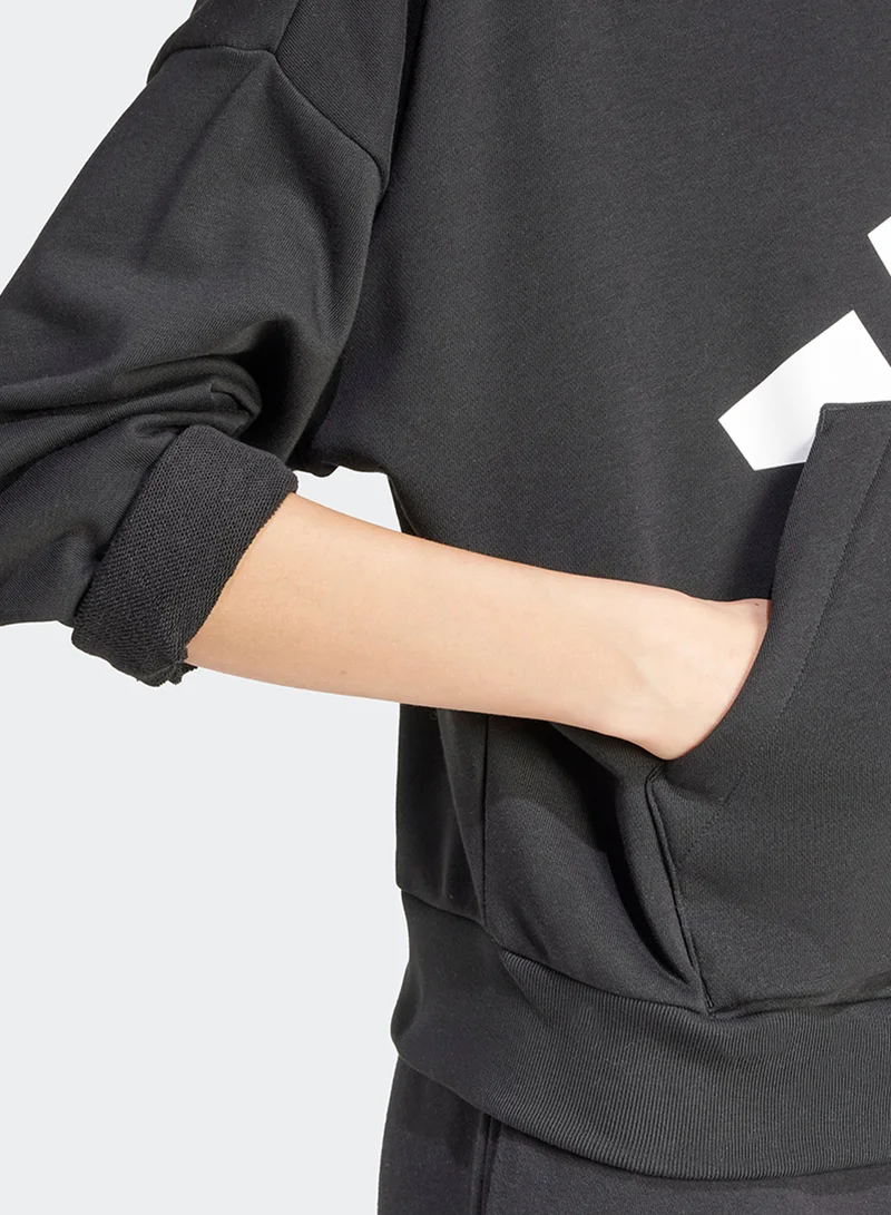 adidas هودي فضفاض بشعار كبير من تيري فرنسي Essentials