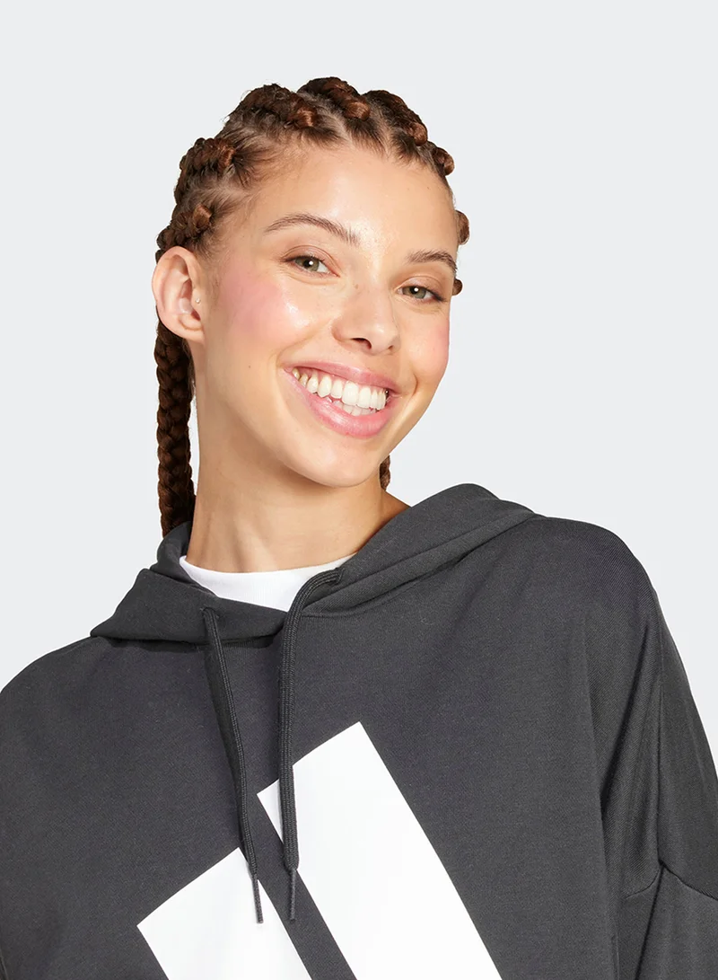 adidas هودي فضفاض بشعار كبير من تيري فرنسي Essentials