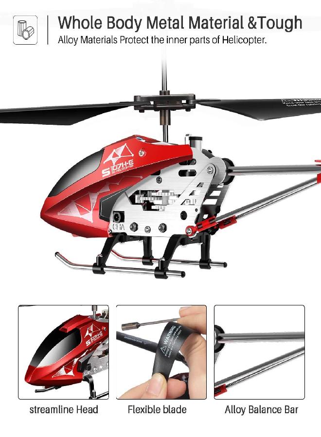 SYMA Remote Control Helicopter, S107H-E Aircraft with Altitude Hold, One Key take Off/Landing, 3.5 Channel, Gyro Stabilizer and High &Low Speed, LED Light for Indoor to Fly for Kids and Beginners(Red) - Image 3