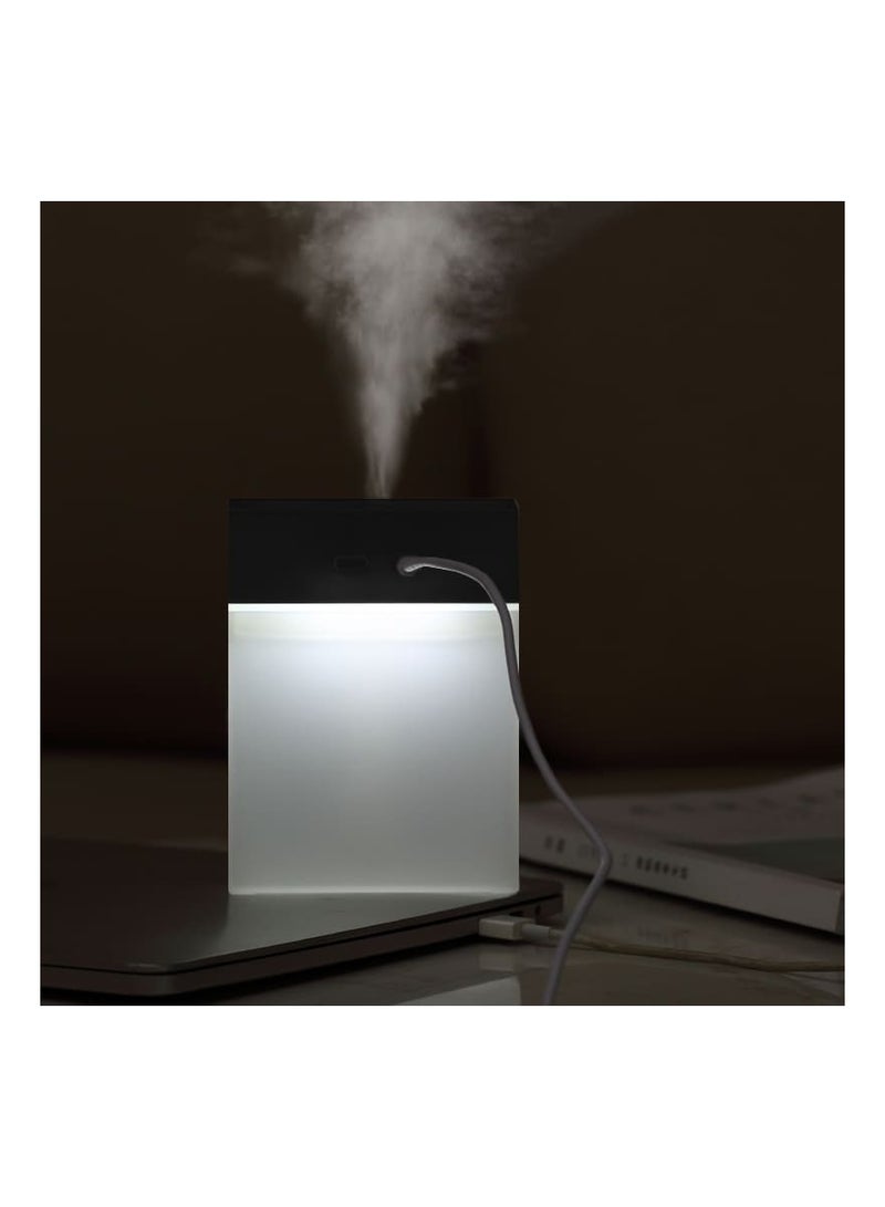 Portable USB Humidifier with Night Light Enhance Indoor Air Quality Prevent Dryness Relief Cold & Congestion Relief Comfort Ideal for Small Offices and Rooms Black - Image 1
